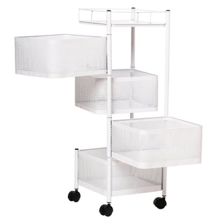 Square Design Metal Storage Organizer Trolley