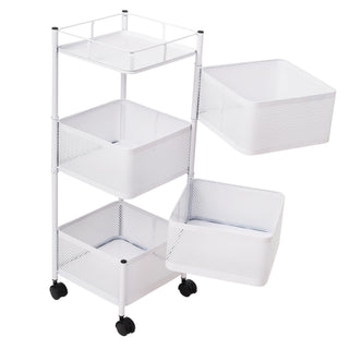Square Design Metal Storage Organizer Trolley