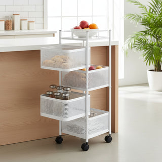 Square Design Metal Storage Organizer Trolley