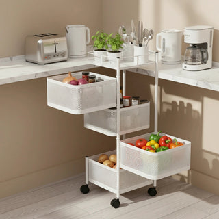 Square Design Metal Storage Organizer Trolley