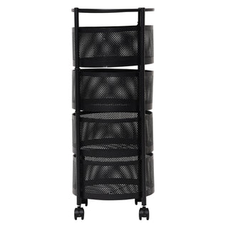 Round Design Metal Storage Organizer Trolley