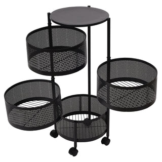 Round Design Metal Storage Organizer Trolley
