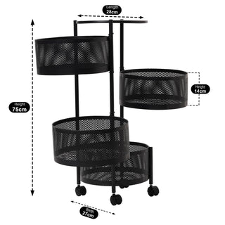 Round Design Metal Storage Organizer Trolley