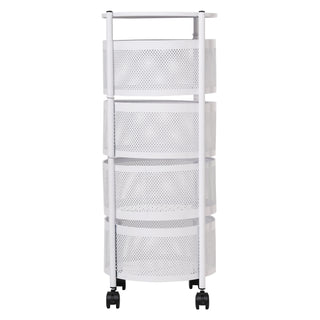 Round Design Metal Storage Organizer Trolley