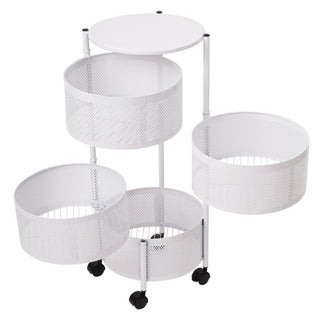 Round Design Metal Storage Organizer Trolley