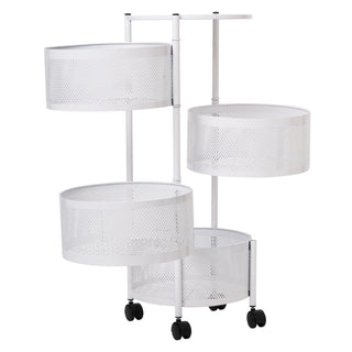 Round Design Metal Storage Organizer Trolley