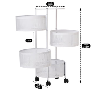 Round Design Metal Storage Organizer Trolley