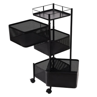 Square Design Metal Storage Organizer Trolley