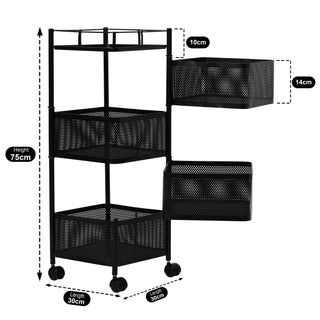 Square Design Metal Storage Organizer Trolley