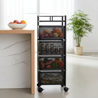 Square Design Metal Storage Organizer Trolley