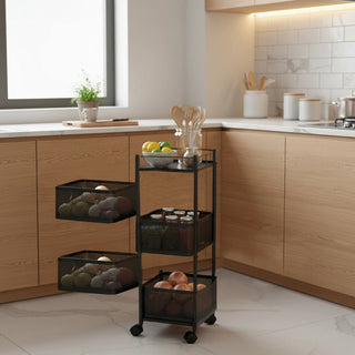 Square Design Metal Storage Organizer Trolley
