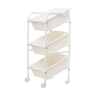 Plastic Organizer Storage Trolley White
