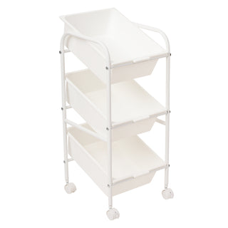 Plastic Organizer Storage Trolley White