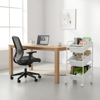 Plastic Organizer Storage Trolley White