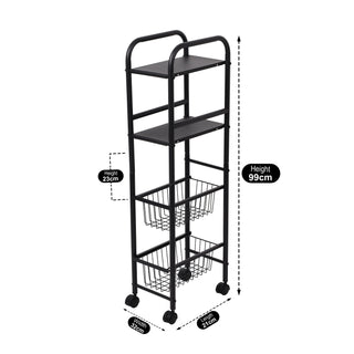 Multipurpose Metal Storage Rack Trolley