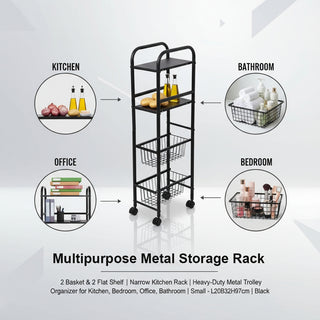 Multipurpose Metal Storage Rack Trolley