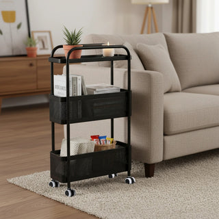3 Tier Slim Metal Storage Trolley