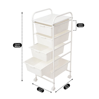 6-Tier Storage Trolley - White