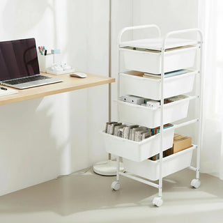 6-Tier Storage Trolley - White