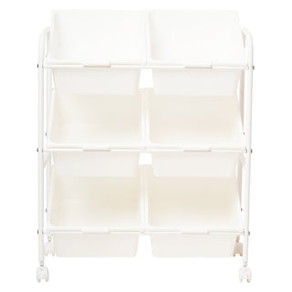 Plastic Organizer Storage Trolley White
