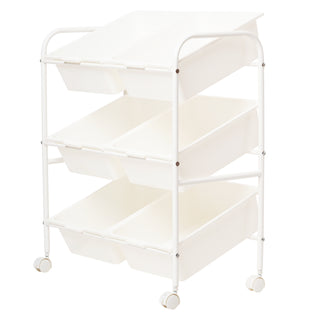 Plastic Organizer Storage Trolley White
