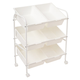 Plastic Organizer Storage Trolley White