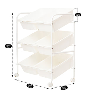 Plastic Organizer Storage Trolley White