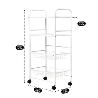4-Tier Metal Storage Rack - White