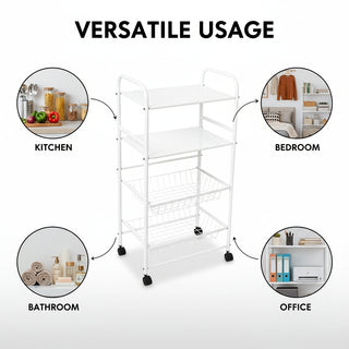 4-Tier Metal Storage Rack - White