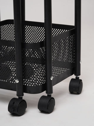 4-Tier Storage Trolley Organizer - Black
