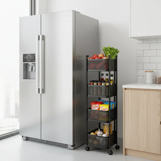 4-Tier Storage Trolley Organizer - Black