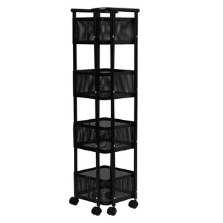 4-Tier Storage Trolley Organizer - Black
