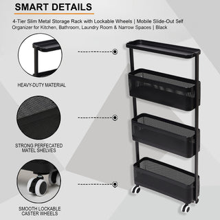 5 Tier Slim Metal Storage Rack