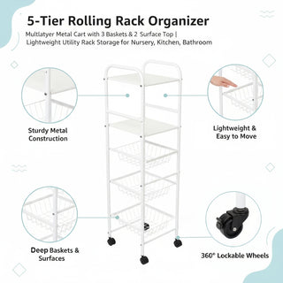 Metal Multipurpose Storage Trolley