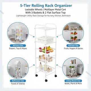Metal Multipurpose Storage Trolley