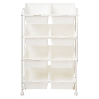 Plastic Organizer Storage Trolley White