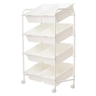 Plastic Organizer Storage Trolley White