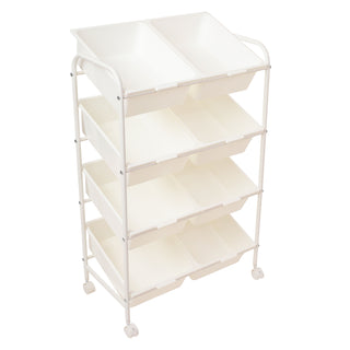 Plastic Organizer Storage Trolley White