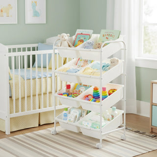 Plastic Organizer Storage Trolley White