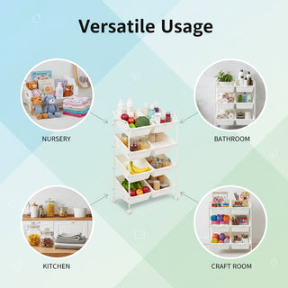 Plastic Organizer Storage Trolley White