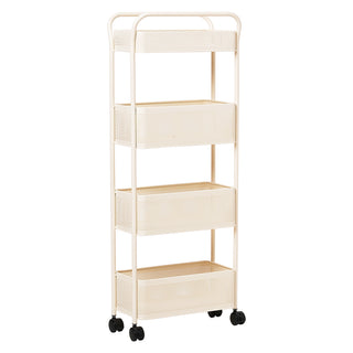 4-Tier Storage Trolley - White