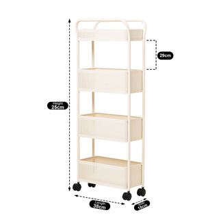4-Tier Storage Trolley - White