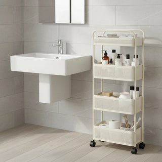 4-Tier Storage Trolley - White