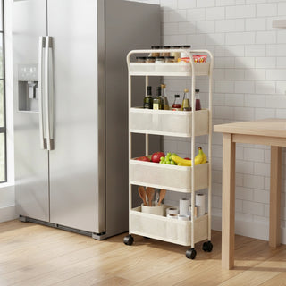 4-Tier Storage Trolley - White