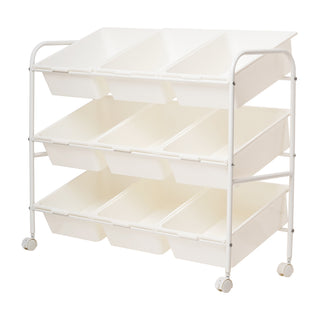 Plastic Organizer Storage Trolley White