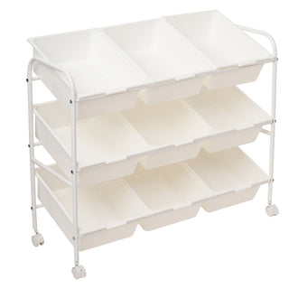 Plastic Organizer Storage Trolley White
