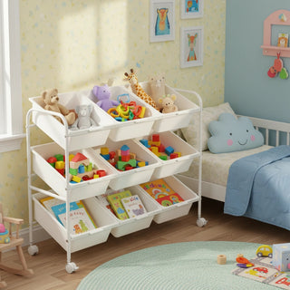 Plastic Organizer Storage Trolley White