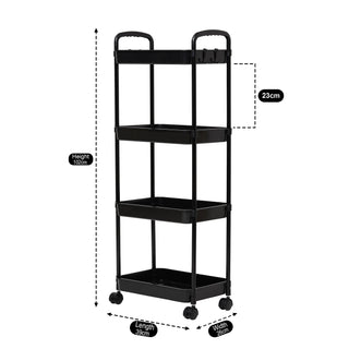 3 Tier Rolling Metal Storage Rack Organizer