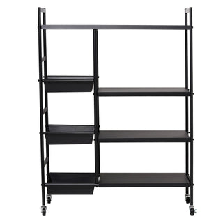 4-Tier Heavy-Duty Metal Storage Rack, Black