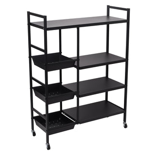 4-Tier Heavy-Duty Metal Storage Rack, Black